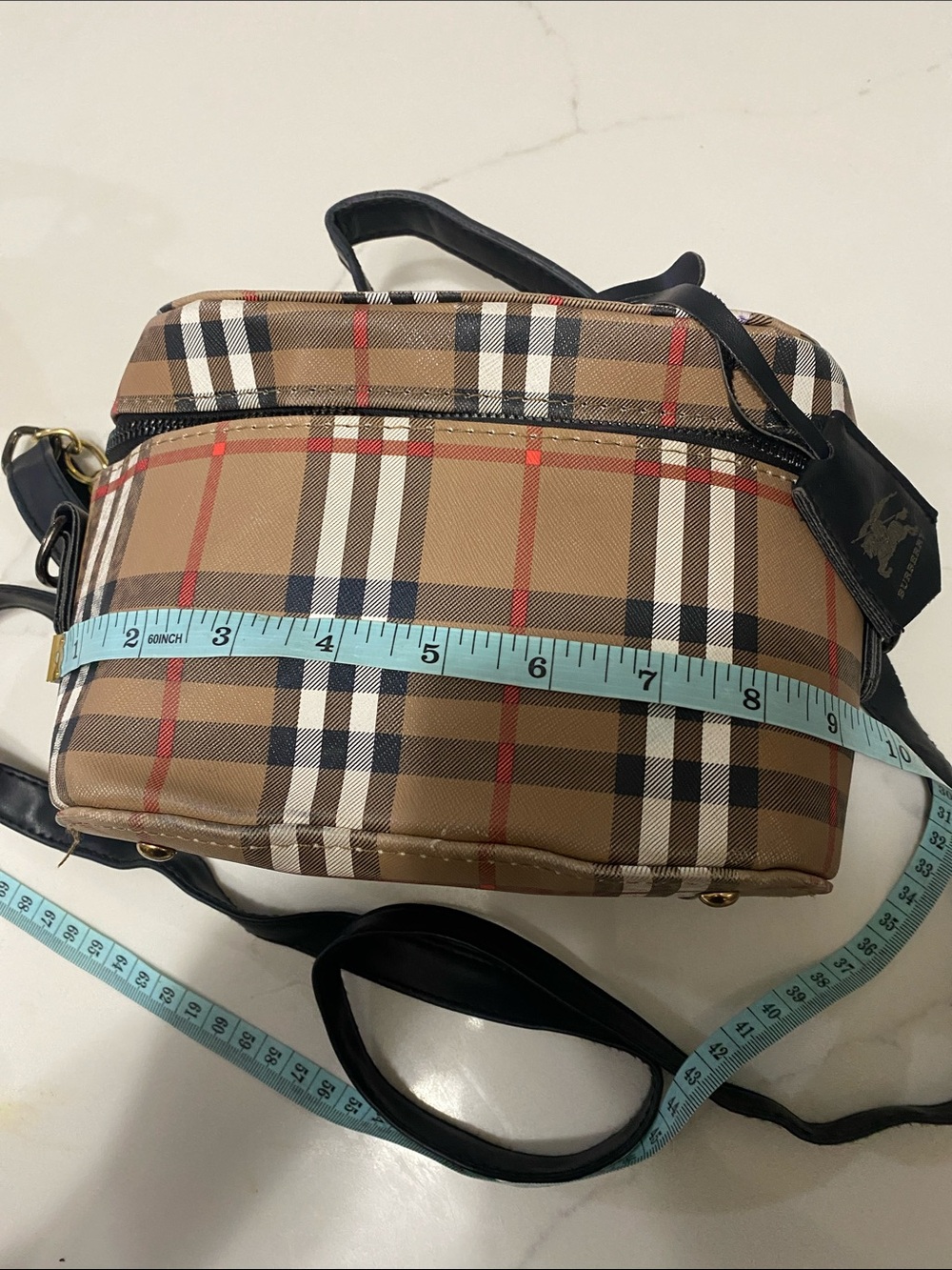 Plaid Crossbody Vanity Bag - Brown - Picture 8 of 9
